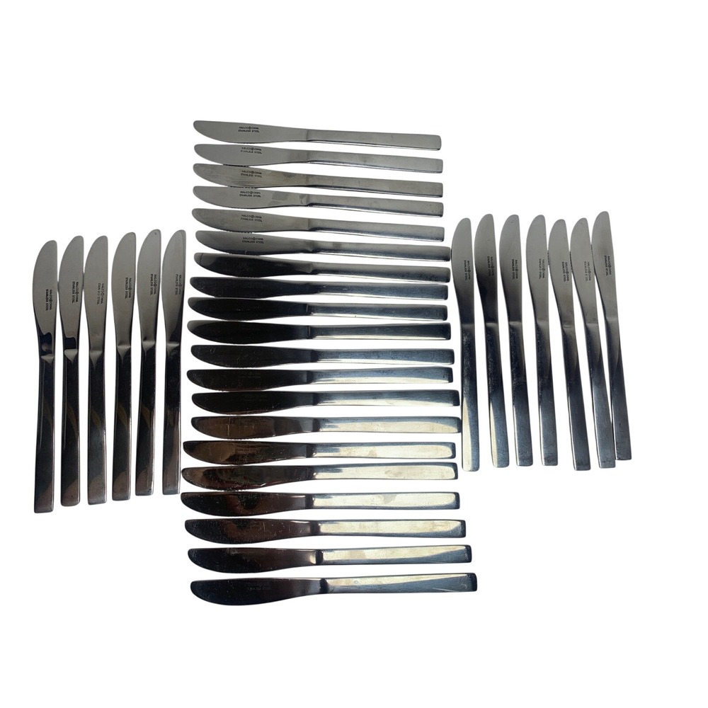 HALCO Stainless Steel Dinner Knives Lot of 33 Flatware Silverware Table Knives